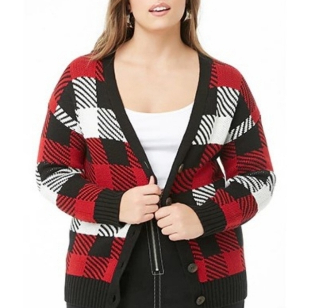 F21+ Checkered Sweater